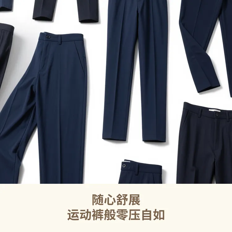 【新品冬季加厚男款九代通勤裤】透气直筒裤子男装通勤商务高弹西裤