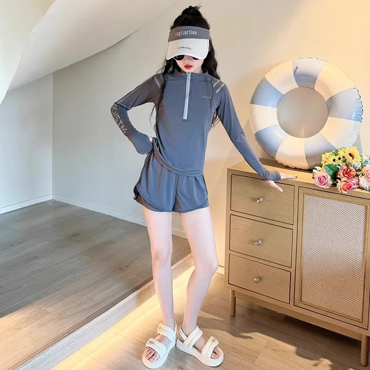 女童泳衣2025新款儿童连体泳装女孩中大童女孩游泳衣泡温泉泳装