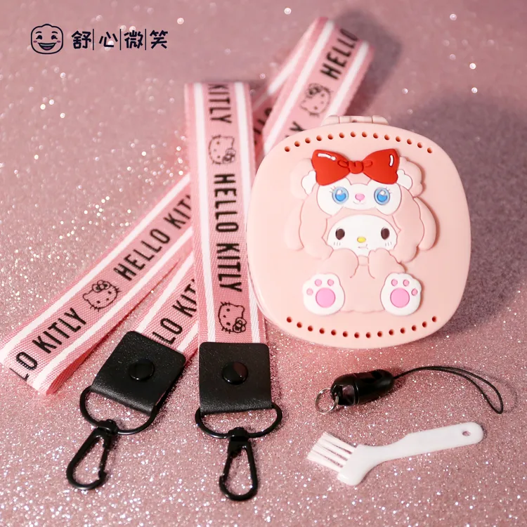 正畸牙套盒带透气孔收纳盒带镜子带刷子牙套收纳