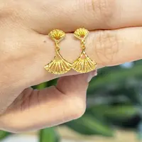 E【小裙子耳钉】-足金999精工5耳饰
