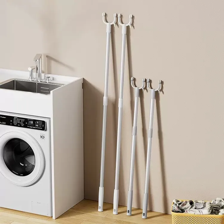 衣叉加粗撑衣杆铝杆可伸缩晾衣杆阳台伸缩晒衣杆家用取衣杆晾衣叉
