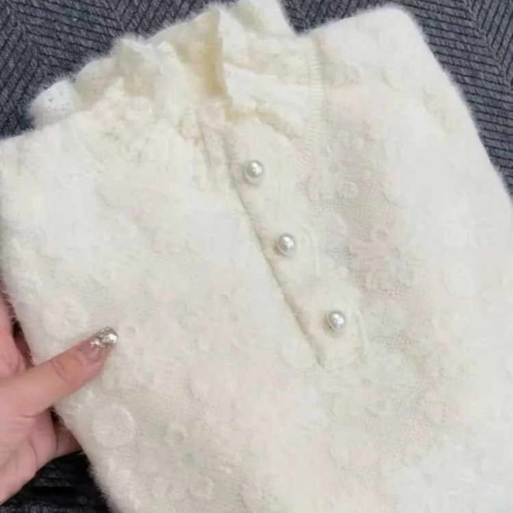 水毛毛内搭打底衫不起球秋冬加厚宽松百搭时尚套头长袖针织毛衣