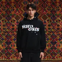 WHOOSIS彭水苗绣非遗文化合作系列 苗绣纹样毛巾绣连帽卫衣秋冬季