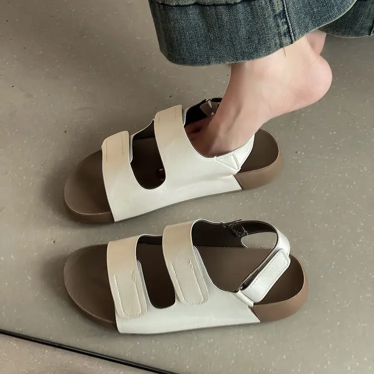 复古小众设计感魔术贴时装凉鞋女2025夏季新款简约舒适沙滩凉鞋潮