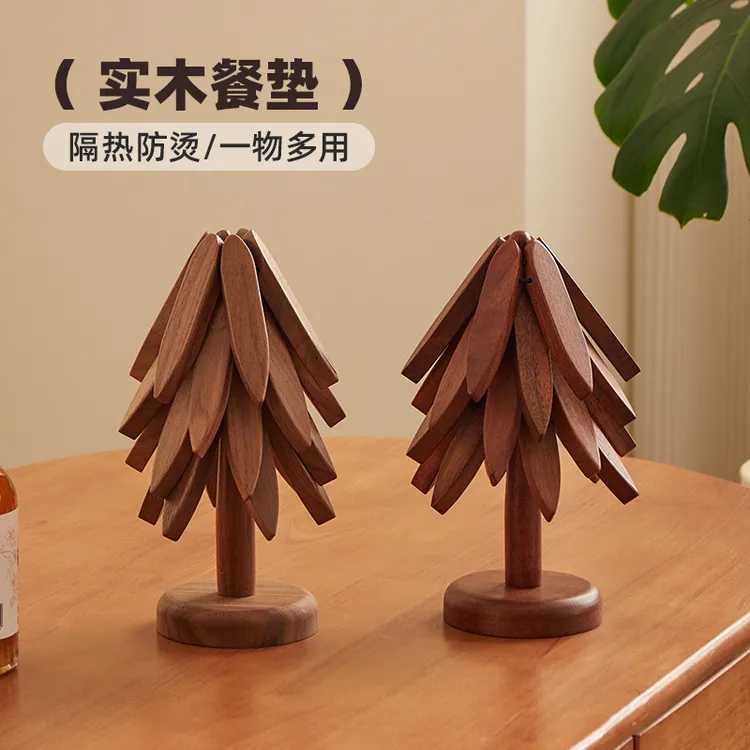 实木创意摆件相思木隔热垫餐桌垫防烫垫一棵树家用菜盘杯垫碗锅垫