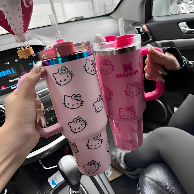 (现货)史丹利Hellokitty联名冰霸杯不锈钢吸管杯保温保冷咖啡水杯
