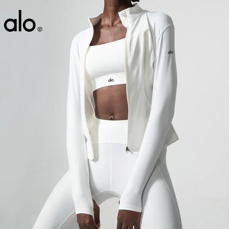 Alo yoga春夏季新款瑜伽健身服立领外套女速干运动长袖上衣高级感
