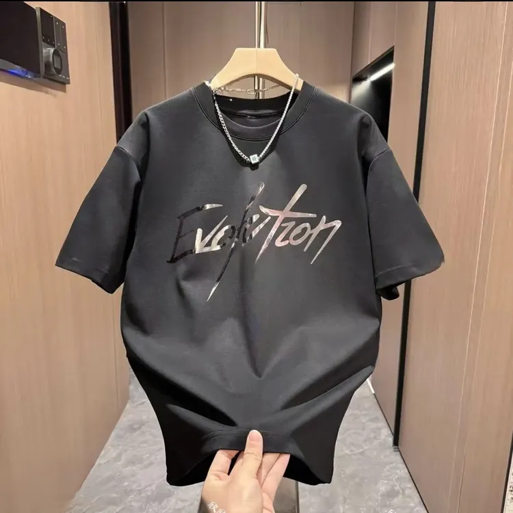 夏季新款爆款纯棉网红体恤时尚潮流印花圆领百搭上衣短袖T恤男士