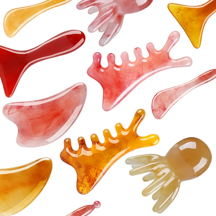 树脂多功能按摩梳八爪鱼头部头疗面部按摩器穴位拨筋棒经络刮痧板