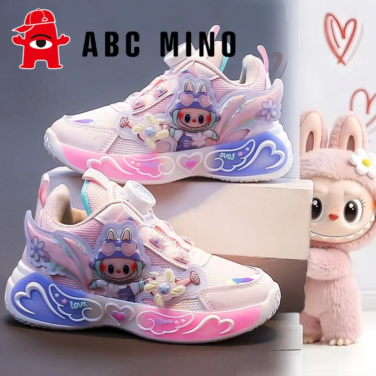 ABC MINO拉布布女童鞋秋季2025新款儿童跑步运动鞋软底女孩老爹鞋