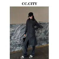 【蔡丽丽】厚款秋冬季开叉法式复古百搭显瘦亮片绒时尚套装6x1319