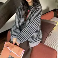 FUJIA STYLE新款时尚百搭简约气质休闲条纹外套W2926
