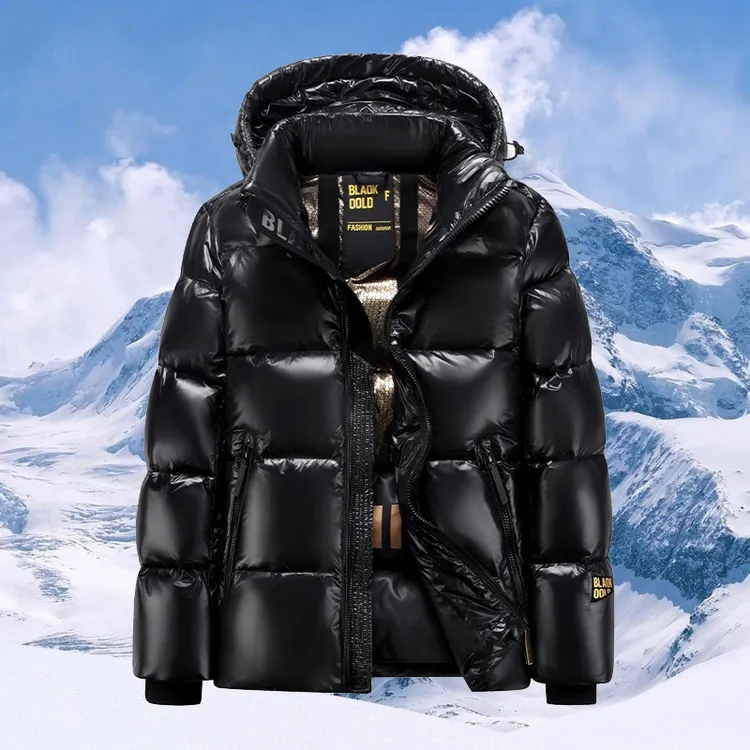 黑金羽绒服男短款正品冬季保暖防寒服外套男女羽绒服中长款潮