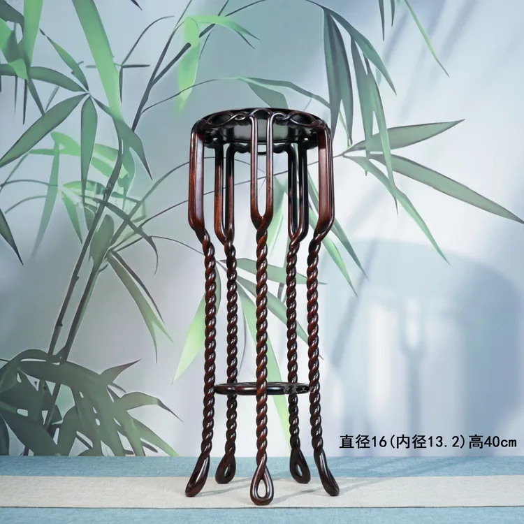 【复刻款】大红酸枝交趾黄檀纯手工制麻花几收藏级精工打磨3000目