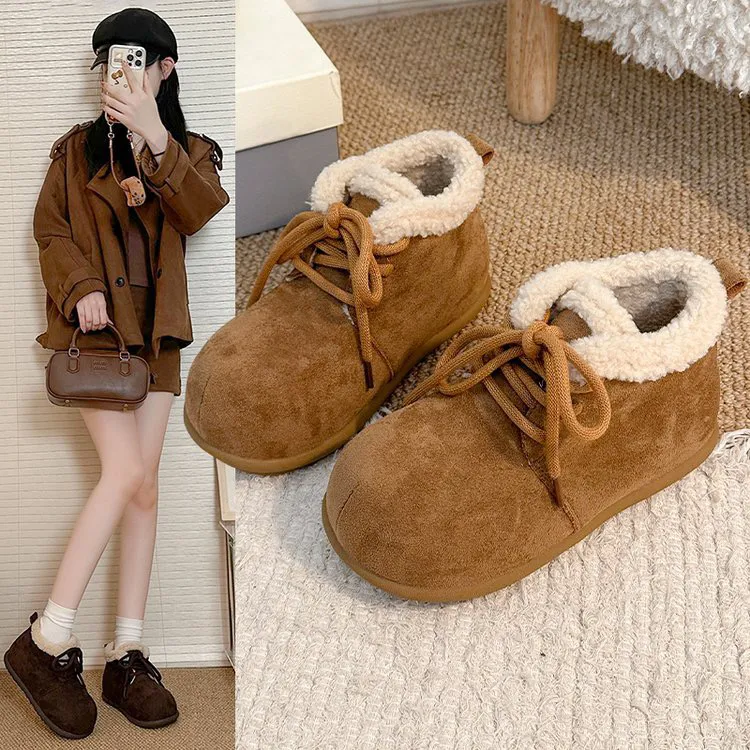 增高5厘米新款厚底韩版休闲风冬季时尚两穿加绒保暖雪地靴女鞋