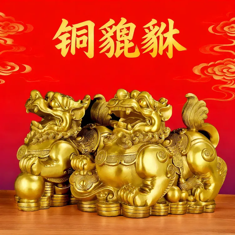 精工黄铜貔貅摆件店铺办公室开业礼品创意铜工艺品摆设皮丘貔犰