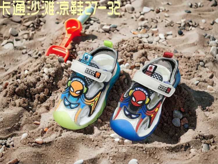 男童男魔术贴夏季凉鞋软底运动鞋沙滩鞋童鞋翻边