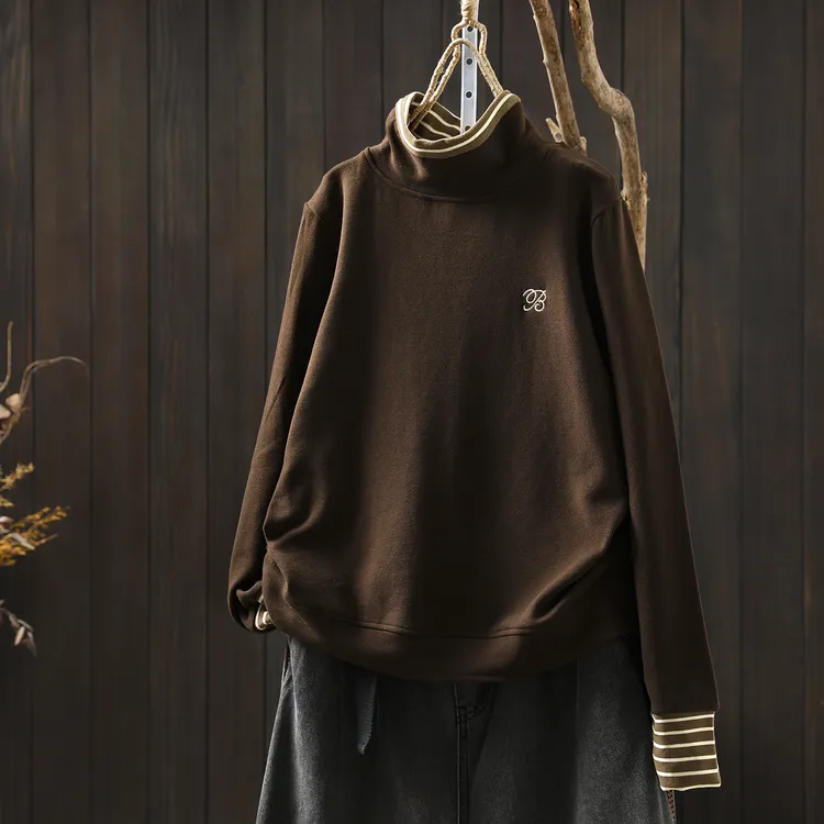 半高领卫衣女2025新款秋季时尚百搭小个子洋气休闲德绒长袖打底衫