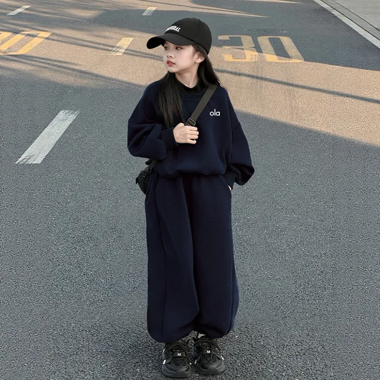 MK&DK女童卫衣秋款套装2025新款女孩大童运动秋装儿童洋气两件套