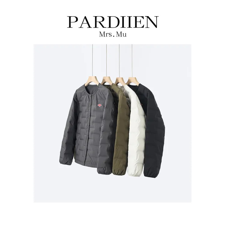 【北总严选】帕迪恩百搭格子胸标短款圆领鹅绒服25PD-P654