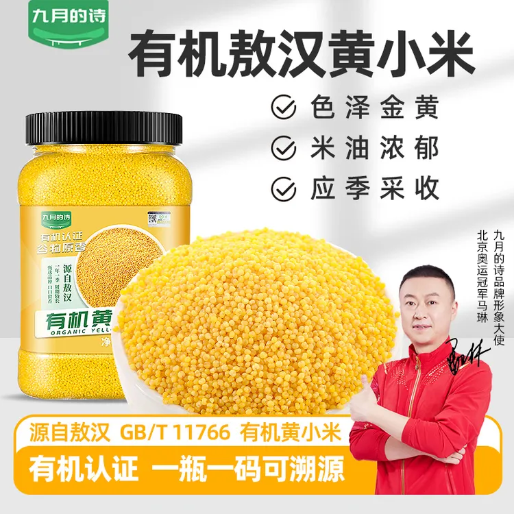 九月的诗敖汉有机黄小米1000g*1罐新米杂粮小米粥内蒙赤峰特产