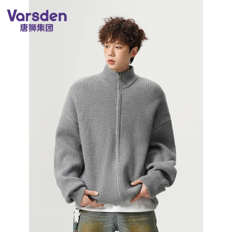 唐狮集团Varsden简约百搭复古秋季针织开衫毛衣美式vibe风外套潮
