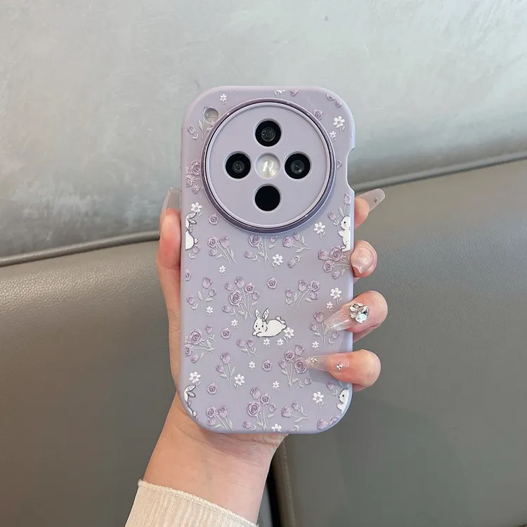 适用oppofindx8手机壳findx8s+全包防摔findx8pro紫色玫瑰花软壳