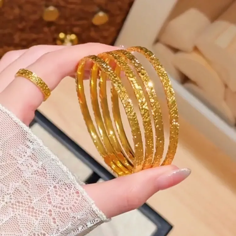 铜合金莫桑石手镯 茉莉蜜茶铜合金碎冰冰手镯