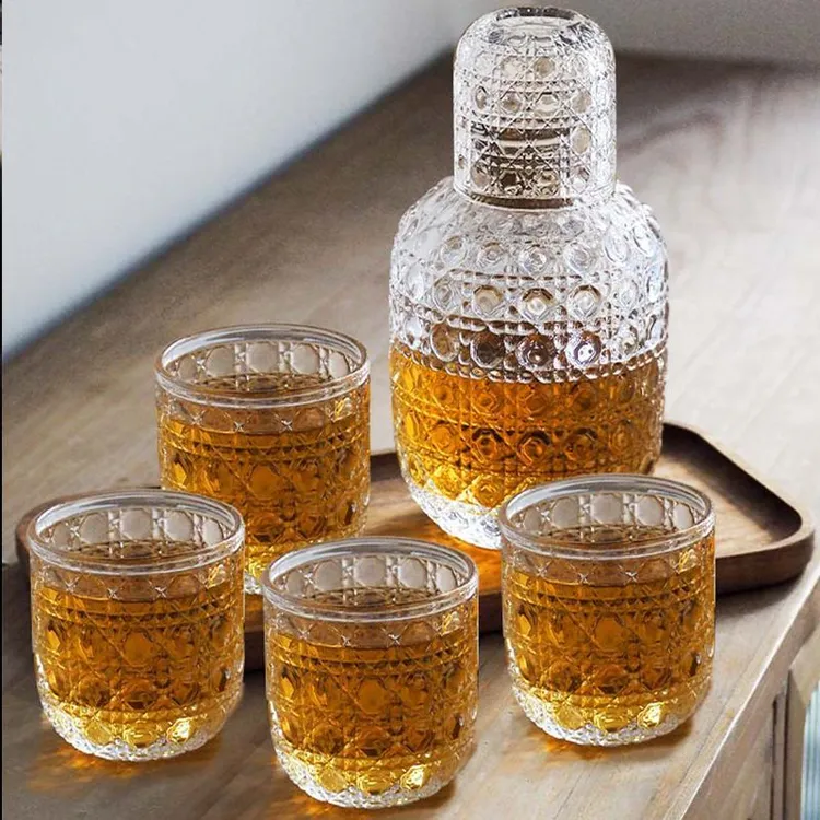 【一壶五杯】新款复古浮雕冷水壶高颜值套装无铅加厚大容量凉水壶