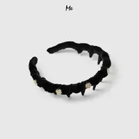 ME【黑金山茶丝绒发箍】桑蚕丝混纺磨砂丝绒百搭时尚发箍MESA2779