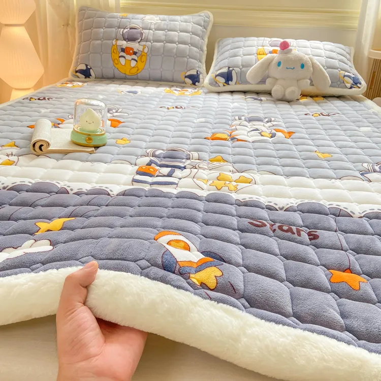 床褥垫褥子床褥牛奶绒床垫冬季加厚保暖毛绒加绒软垫学生宿舍单人