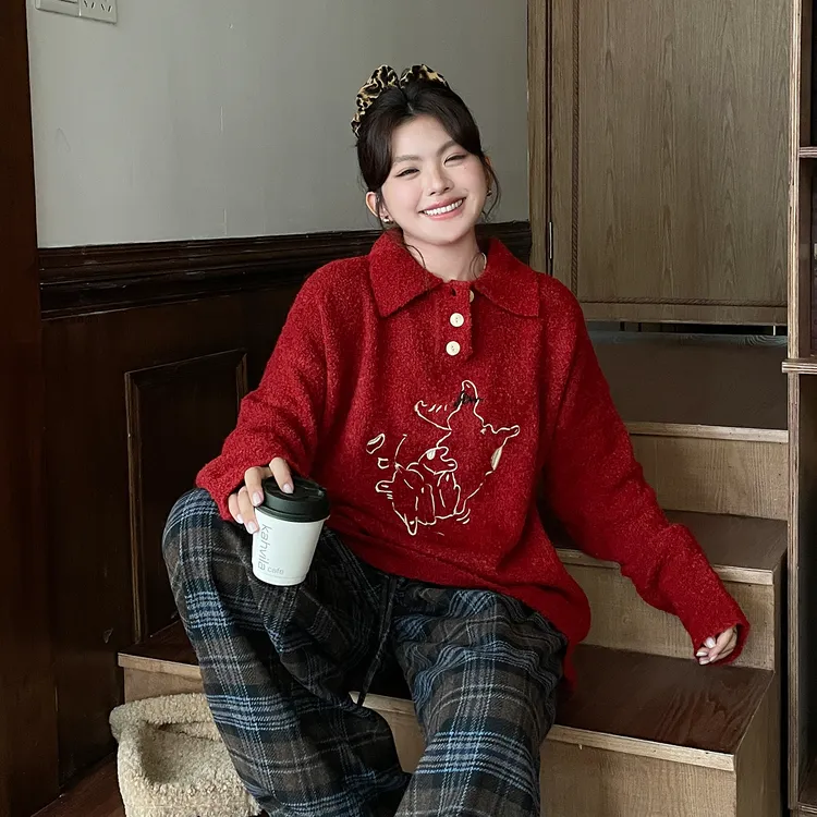 2025新款洋气女装绝美巨好看早秋上衣大码胖mm小众不撞款毛衣