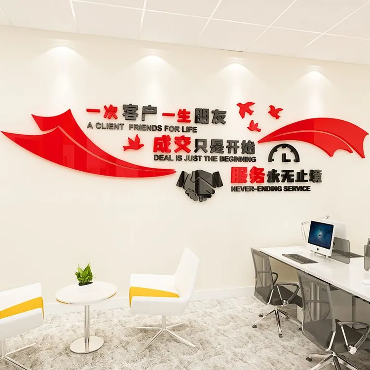 房产中介餐厅背景墙门店墙面布置励志墙贴画标语销售咨询公司用品