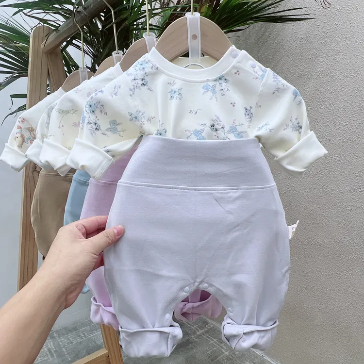 儿童婴儿休闲风家居服套装连体长裤秋裤秋冬森系A类透气高腰43233