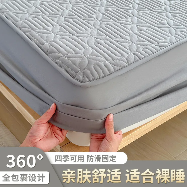 加厚夹棉床笠单件床罩席梦思床垫保护套冬季单人全包防滑床单床套