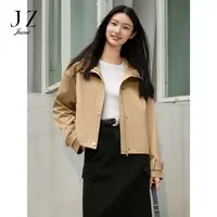 【丽公主专属】玖姿安娜蔻JTEQ41301韩系休闲风连肩按扣拉链落肩短