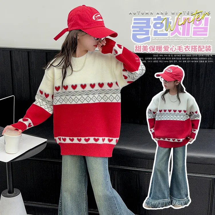 女童羽服白鸭新款冬装加厚儿童洋气韩系穿搭冬装加儿童过年服套装