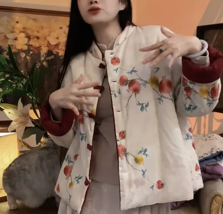 青舍】双面穿口袋新疆棉花袄加厚棉服盘扣立领保暖外套568