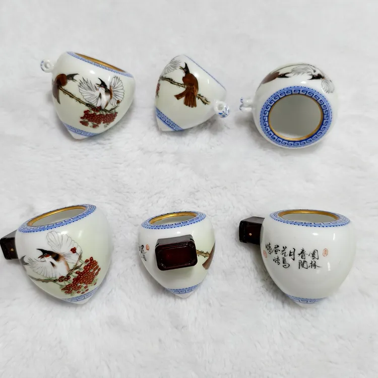 九正堂纯手绘36画眉广笼平肩杯平口杯鸟食罐食罐鸟食杯鸟饮水器