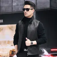 123 MYM断码 兔毛皮毛一体双面穿马甲男秋冬内胆保暖商务中老年