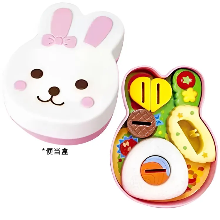 网红新款洋娃娃午餐盒套装配件过家家小兔子便当厨房喂食玩具礼物