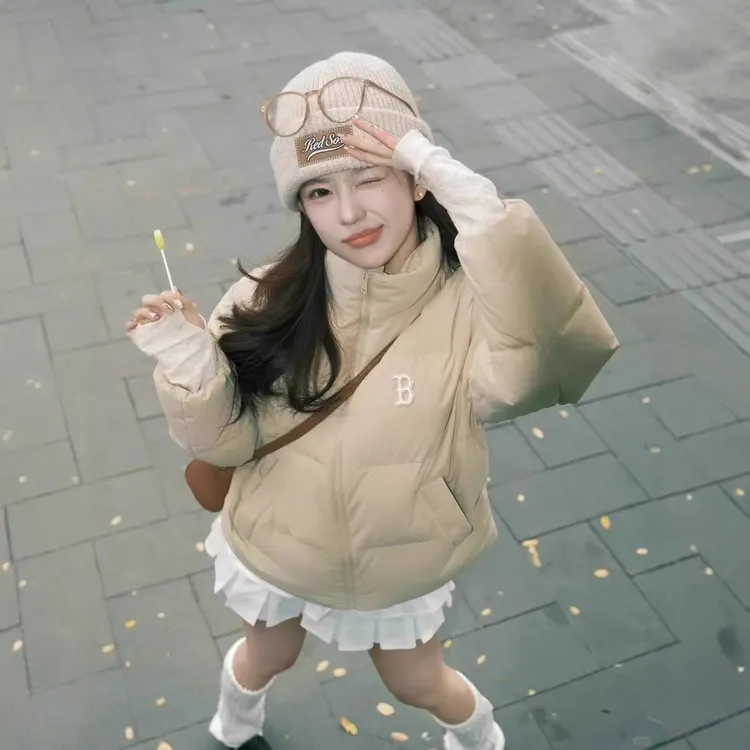 【奥莱专区】短款保暖插肩袖男女同款大童厚宽松连帽潮流常规羽绒服