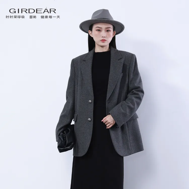 哥弟/GIRDEAR 新款秋季简约通勤百搭西装时尚上衣休闲外套140048