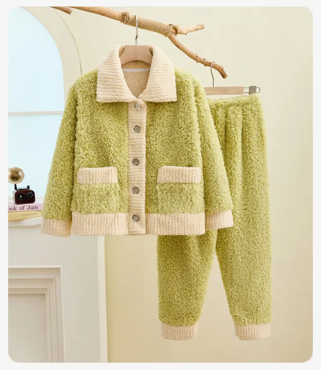 秋冬季加厚超厚儿童法兰绒睡衣女家居服家居服女款爆款2025新款