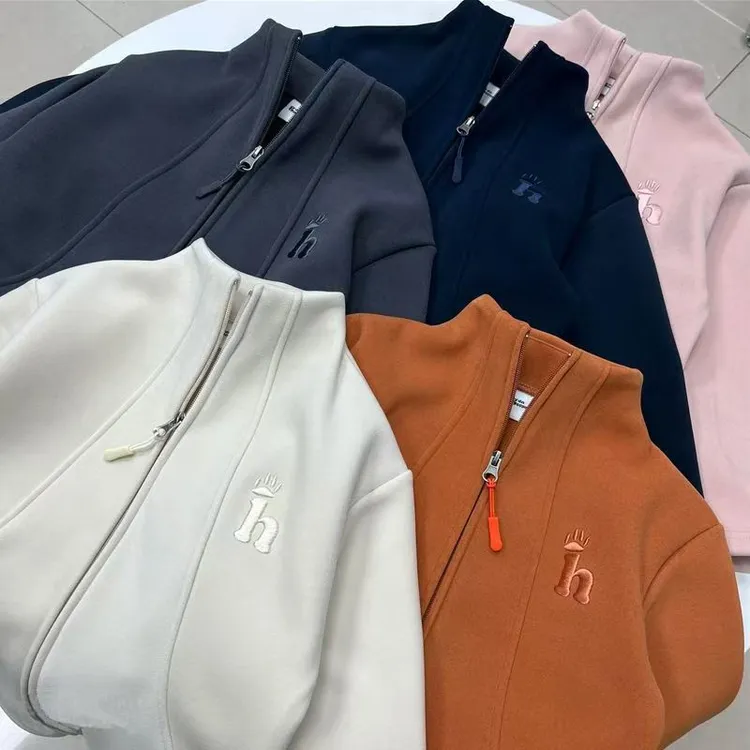 儿童加绒外套男女童秋冬季新款韩版洋气保暖上衣德绒拉链衫潮