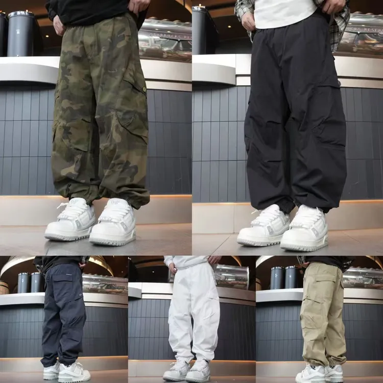 秋季新款工装棉布大口袋运动裤宽松束脚休闲裤038+102