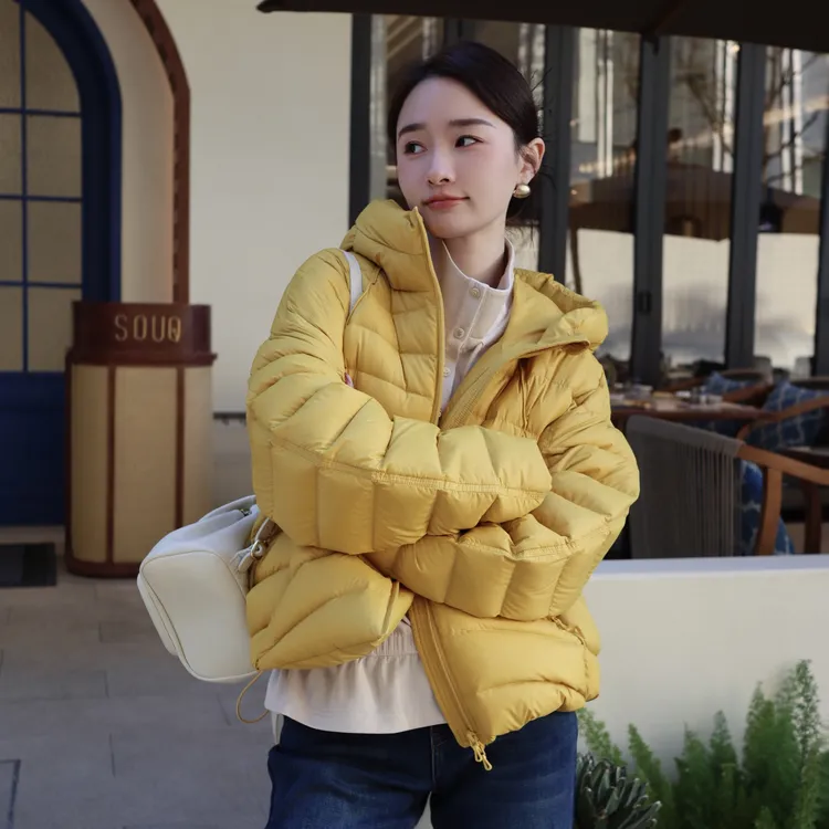 HELA AOMI “秋叶落”90白鸭绒韩系加厚款连帽羽绒服CY5DM73307