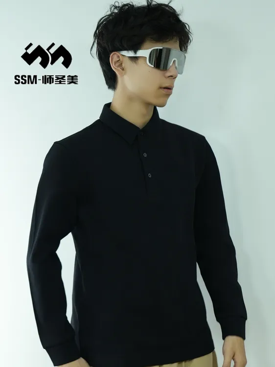 2025新款免烫商务 POLO 衫运动 Polo 衫长袖纯色商务上衣FYP1061