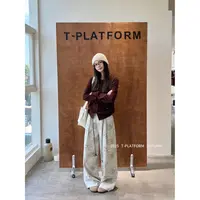 TT 福（1tt83060#）复古提花 高腰印花阔腿牛仔裤 9-10