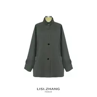 LISI.ZHANG--【立领系带风衣】天丝棉宽松简约纯色一手长短风衣外套